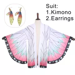 Anime kochou shinobu cosplay traje para mulheres roupas de halloween estilo japonês quimonos verão natação cardigan - comprar online