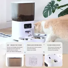 5l tigelas duplas alimentador automático inteligente para gatos com câmera dispensador de vídeo de alimentos secos para animais de estimação gravador de voz inteligente alimentador automático para cães - comprar online