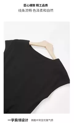 LILYMOON-vestido longo de emenda francês, saia de cintura alta, preto, fino, temperamento, cem, moda, verão