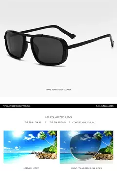Imagem do Óculos de sol masculino Punk, Aviator Square, Uv400, Twin-Beam, Novo