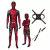 Adulto deadpool traje deadpool crianças terno cosplay máscara terno super-herói criança macacão traje de halloween criança macacão conjunto