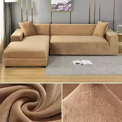 Tampa de veludo grosso do sofá para a sala de estar, tampa elástica, sofá de canto em forma L, estiramento, 1,2, 3,4 Seater - comprar online