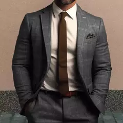Casaco de terno xadrez slim fit estampado masculino, fechamento de botão único, cardigã reto de comprimento médio, casaco de trabalho, estilo comercial formal, manga comprida, cardigã - loja online