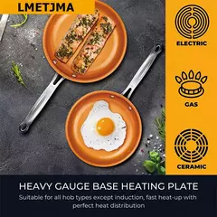 Lmetjma frigideira antiaderente 20 24 28cm frigideira com revestimento de titânio cerâmica redonda cobre ovo pan cozinha panelas kc0459 - Wolf Magazine