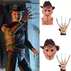 Assassinos jason máscara chapéu garras freddy krueger filmes de terror assustador látex chapelaria cosplay para emulsão para trajes de festa de halloween