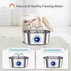 Dispensador de animais de estimação de aço inoxidável, 108oz/3.2l, água para gatos, com luz led, bomba silenciosa, fonte automática para gato, cachorro, tigela potável - comprar online