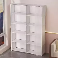 Dustproof High Capacity Partition Wardrobe, Open Bookshelf, Montagem simples Armário de armazenamento, Mobília do quarto, 6 camadas, 5 camadas - comprar online