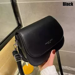 Bolsa de ombro de couro PU para mulheres, bolsa crossbody, monocromática, bolsa mensageiro com aba, bolsa elegante, bolsa simples, na moda - comprar online