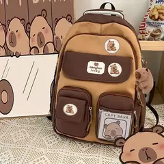 Grande Capacidade Capybara Schoolbag, alça ajustável, mochila versátil, saco de computador impermeável, estudante bonito - comprar online