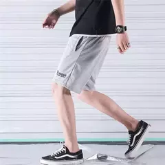 Shorts de praia soltos e respiráveis masculinos, calção casual, calça fitness confortável, moletom esportivo de basquete, calções de verão