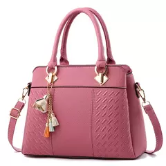 Imagem do Bolsa crossbody de couro PU para mulheres, alça superior, bordada, bolsa de ombro elegante, bolsas de mão estilo simples para senhora