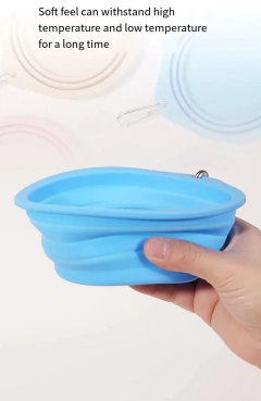 350/600ml dobrável cão animal de estimação tigela de silicone dobrável viagem ao ar livre portátil filhote de cachorro recipiente comida alimentador prato tigela suprimentos para animais de estimação - comprar online