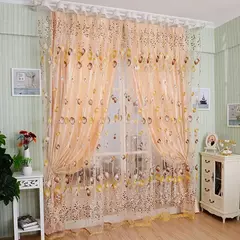 Tule Floral em Cortinas Puras, Tratamento Janela, Painel Persianas, Sala de estar, Quarto, Cozinha, Sombra, Roxo, Peônia - loja online