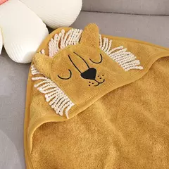Imagem do Toalha de banho de algodão infantil Robe de bebê Hoodies de desenhos animados Manto para meninos e meninas Cobertor de banho absorvente Cobertor de banho infantil
