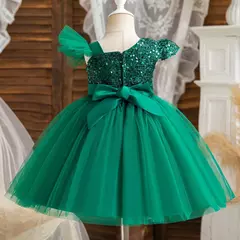 Vestidos de lantejoulas princesa feminina, vestido de batismo, festa de casamento infantil, Natal, vestido novo de luxo, 2022