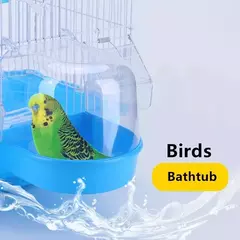 Pássaro pendurado cubo de banho papagaios banheira chuveiro caixa gaiola acessório para pequeno pássaro canário papagaio cockatiel lovebird - comprar online