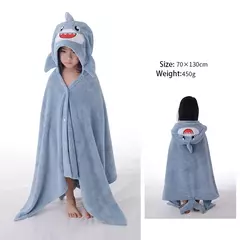 Toalha de banho com capuz coral para crianças, manto dos desenhos animados, roupão infantil, poncho para meninos e meninas na internet
