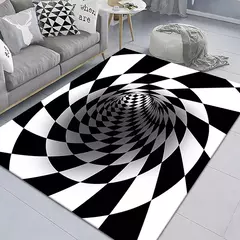 Imagem do 3D Vortex Ilusão Tapete para Sala de Estar, Decorações Home, Sofá Mesa Tapetes Grande Área, Bedside Foot Mat Quarto, Não-Slip Capacho