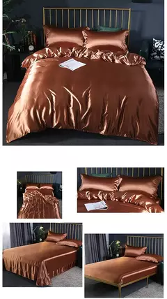 Conjunto De Cama De Luxo Com Capa De Edredão, 100% Seda, Duplo King e Queen Size, Conjuntos De Roupa De Cama, Kit De Capa De Cama, 4PCs - Wolf Magazine