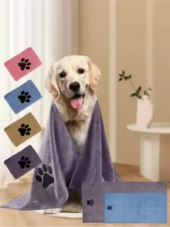 Toalha de banho de microfibra para animais de estimação, 35*75cm/50*100cm, bordada, super macia, absorvente, gato para cães, cobertor, suprimentos de aliciamento - comprar online