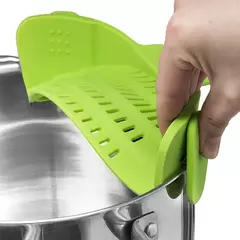 Universal Silicone Anti-derramamento Pasta Coador, Clip-on Pan Pot, Produto comestível, arroz, frutas, coador, ferramentas de cozinha