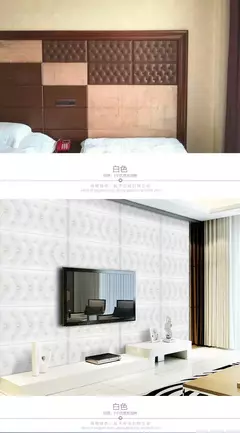 Adesivos de parede 3D para quarto e sala de estar, papel de parede autoadesivo, tatami espesso, tapete de parede anticolisão, almofada de espuma macia para crianças - loja online