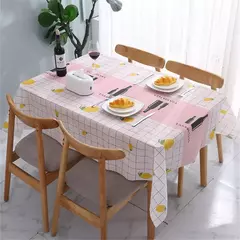 Plástico PVC Impermeável Oilproof Cozinha Mesa De Jantar Capa, Toalha De Mesa Retangular, Grade Impresso Mat, Capa Antifouling na internet