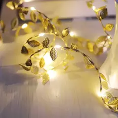 Fio de cobre String Lights para casamento, Tiny Fairy Light, Silver Leaf, Bateria, LED, Home Party, DIY, Xmas Decor, Golden - loja online