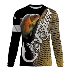 Camiseta de pesca impressa em 3D masculina casual roupas de manga comprida primavera e outono tops masculinos e femininos camiseta de manga comprida de pesca - loja online