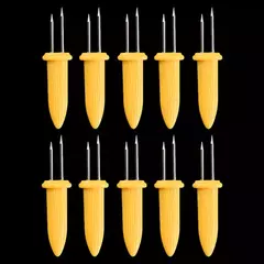 Garfo de milho para churrasco em aço inoxidável, Portadores de milho portáteis, Agulha de milho anti-escaldante, Espiga de milho, Ferramenta de churrasco duplo, 10pcs