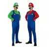 Luigi masculino disfarçado roupas de luxo para adultos super irmão roupas role-playing fantasia vestido conjunto chapéus e barba masculinos e femininos