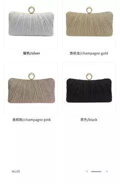 Imagem do Bolsa de ombro longa quadrada plissada para mulheres, bolsas de noite, bolsa elegante, bolsa de festa, casamento, baile, aniversário, luxo, novo