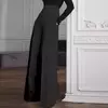 Vonda-Calça de perna larga, cintura alta com zíper, calça palazzo comprida, monocromática, elegante, escritório, moda, casual, verão, 2022