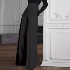 Vonda-Calça de perna larga, cintura alta com zíper, calça palazzo comprida, monocromática, elegante, escritório, moda, casual, verão, 2022