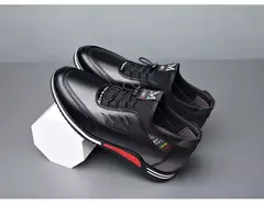 Sapato de couro verdadeiro masculino, tênis casual na moda, aumento de altura invisível de 6cm a 8cm, temporada verão - Wolf Magazine