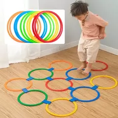Brinquedos esportivos engraçados para treinamento físico infantil, treliça jump ring set, jogo ao ar livre, 10 aros, 10 conectores para brincar no parque, meninos e meninas, novo - loja online