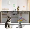Cerca para cães de estimação, portátil, respirável, rede de segurança, isolamento doméstico, sem perfuração, porta de cachorro, isolamento protetor, gancho para bebê, cerca