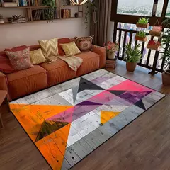 Imagem do Tapete abstrato antiderrapante geométrico para sala de estar Tapetes de grande