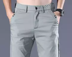 Calça reta masculina de alfaiataria social, calça masculina de algodão, para cima fina e casual, calça empresarial chinesa, clássica, para cima, verão - comprar online