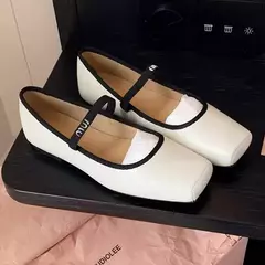 Sapatilhas de couro macio para mulheres, bombas de dedo quadrado, sapatos casuais, sapatos Mary Jane, escritório, trabalho, fina, moda feminina - comprar online