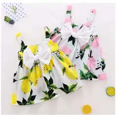 Vestido de verão com estampa de limão, vestidos infantis recém-nascidos, vestidos de batismo, vestido de aniversário princesa para bebê, 2024 - comprar online