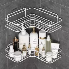 Prateleiras De Banheiro De Liga De Alumínio, Prateleira De Canto Sem Broca, Rack De Armazenamento De Chuveiro, Suporte, Organizador De Maquiagem De Banheiro, Fornecimento De Parede De Shampoo - Wolf Magazine