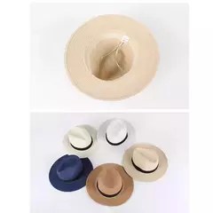 Chapéu Panamá de palha natural de aba larga para homens e mulheres, proteção UV, Fedora, chapéu de sol, verão de praia, atacado, tamanho grande, 56-58, 59-60cm, novo - comprar online