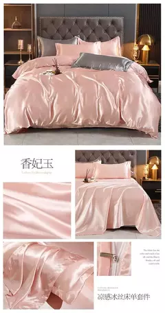 Monocromático Rayon Satin Conjunto de cama, luxo Duvet Cover Kit, Twin Queen e King Size, Home Textile, 3PCs, 4PCs - Wolf Magazine