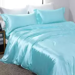 Luxo Satin Bedding Set Capa de edredão com fronha Estilo Europeu King Queen Size Confortável Bed Set Covers Folha de linho - Wolf Magazine