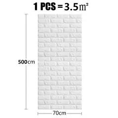 3D tijolo imitação impermeável auto-adesivo adesivo de parede, Home Decor, papel de parede DIY, sala, TV Backdrop, quarto, 1 m, 5 m, 10m - comprar online
