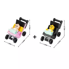 Moc cidade série figura do bebê tijolo berço carrinho de bebê móveis compatível figura ação bloco de construção brinquedo para crianças presente - loja online