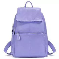 Mochila Zency-Anti-Roubo de Couro Feminina, Mochila de Grande Capacidade, Bolsa Designer de Viagem, Couro Branco, Qualidade, Elegante, A ++