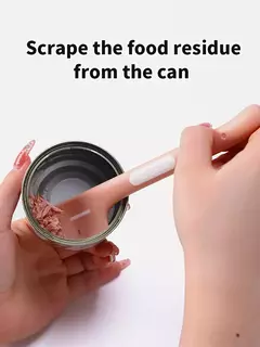 Imagem do Colher e tampa para latas de comida para animais de estimação, colher fofa com alça longa, adequada para alimentos úmidos, alimentos enlatados, lanches, fácil de limpar, gatos e cães