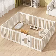 Cerca dobrável para casa de cachorro, guarda-corpo para animais de estimação, combinação de gaiola para cães pequenos e médios, suprimentos para cerca de isolamento interno